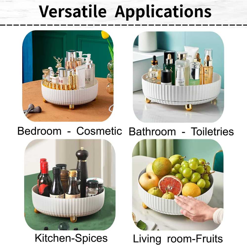 360° Rotating Spice Rack Organizer – Multi-Functional Lazy Susan for Kitchen