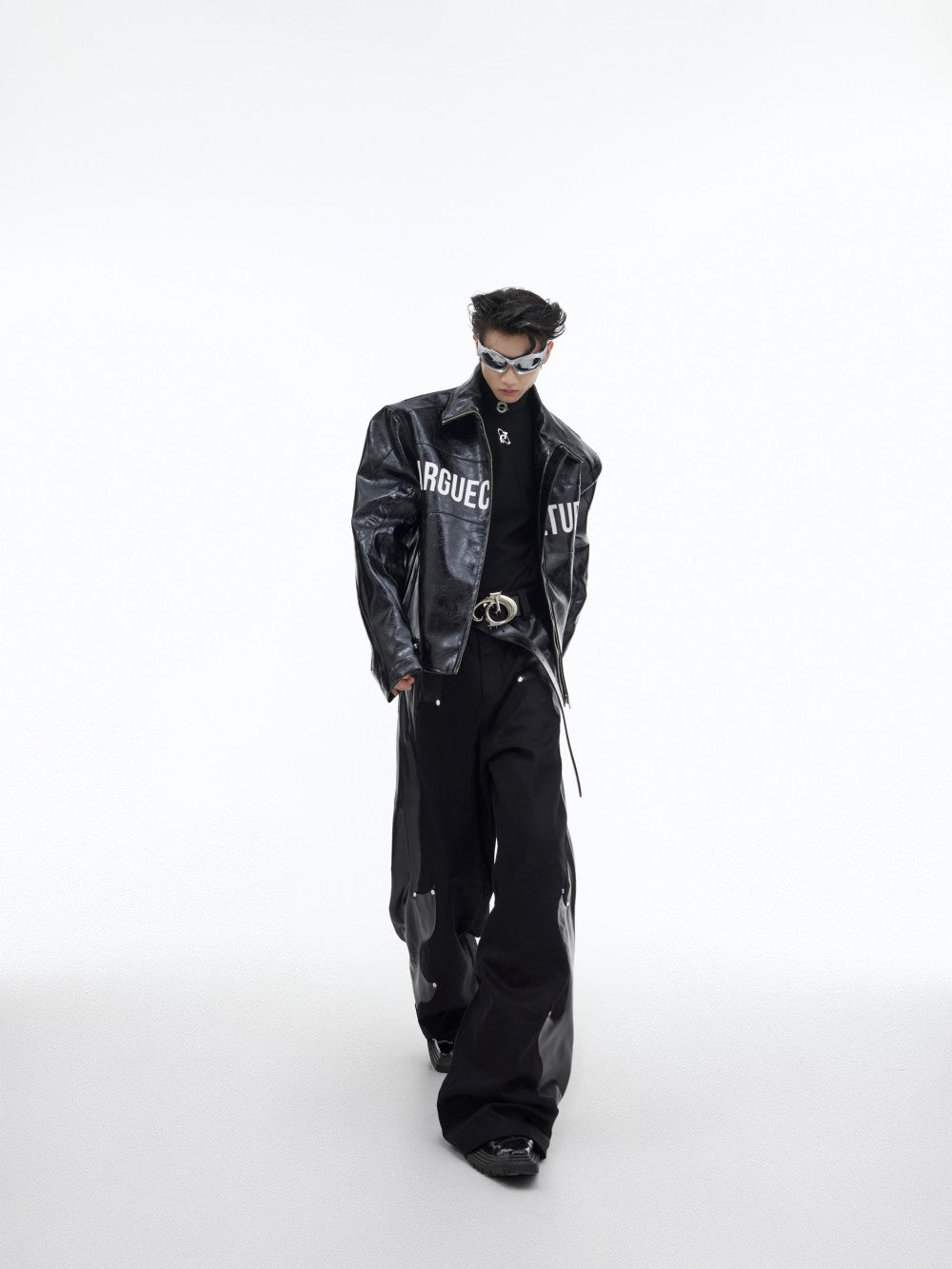 Shiny Patent Leather Short Jacket