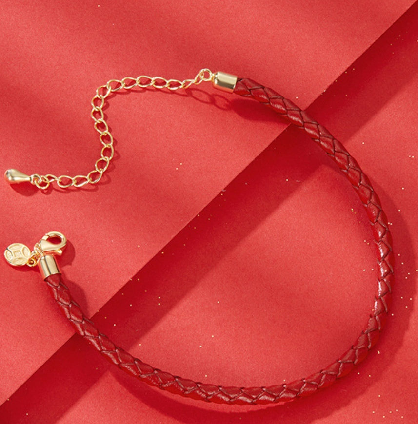 New Year Red Rope Leather Rope Carrying Strap