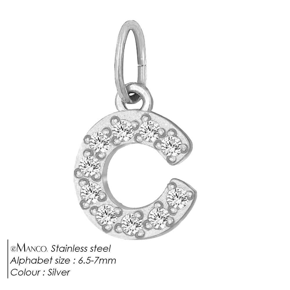 Diamond-encrusted Stainless Steel Jewelry Accessories Pendant