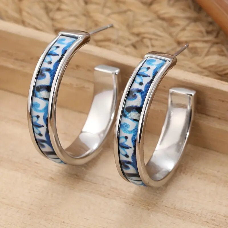 Womens Elegant Circular Earrings In Ancient Style