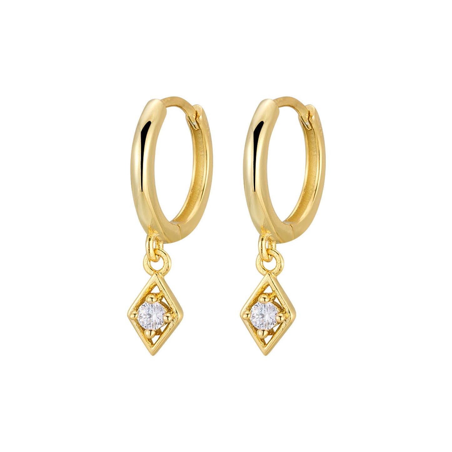 Zircon Drop Earrings A Niche Geometric Diamond-shaped Ear Clip