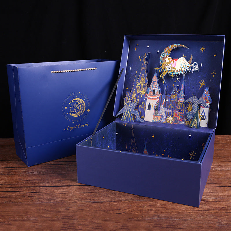 Girl's Heart Lantern Gift Box Raffia Starry Three-dimensional Gift Box