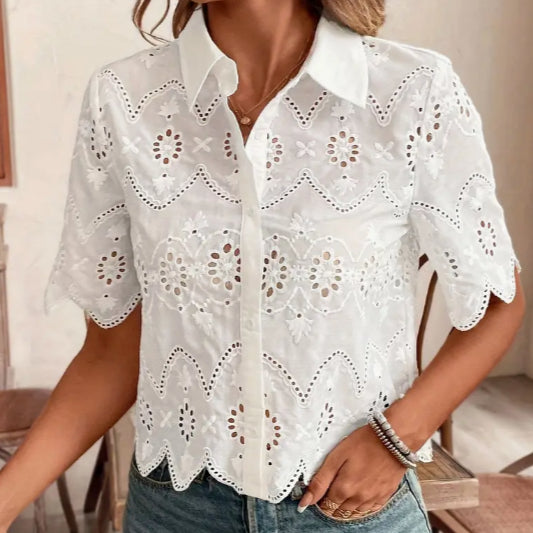 Ladies' Elegant Short Sleeved Shirt