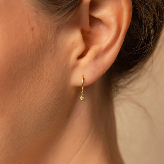 Zircon Drop Earrings A Niche Geometric Diamond-shaped Ear Clip