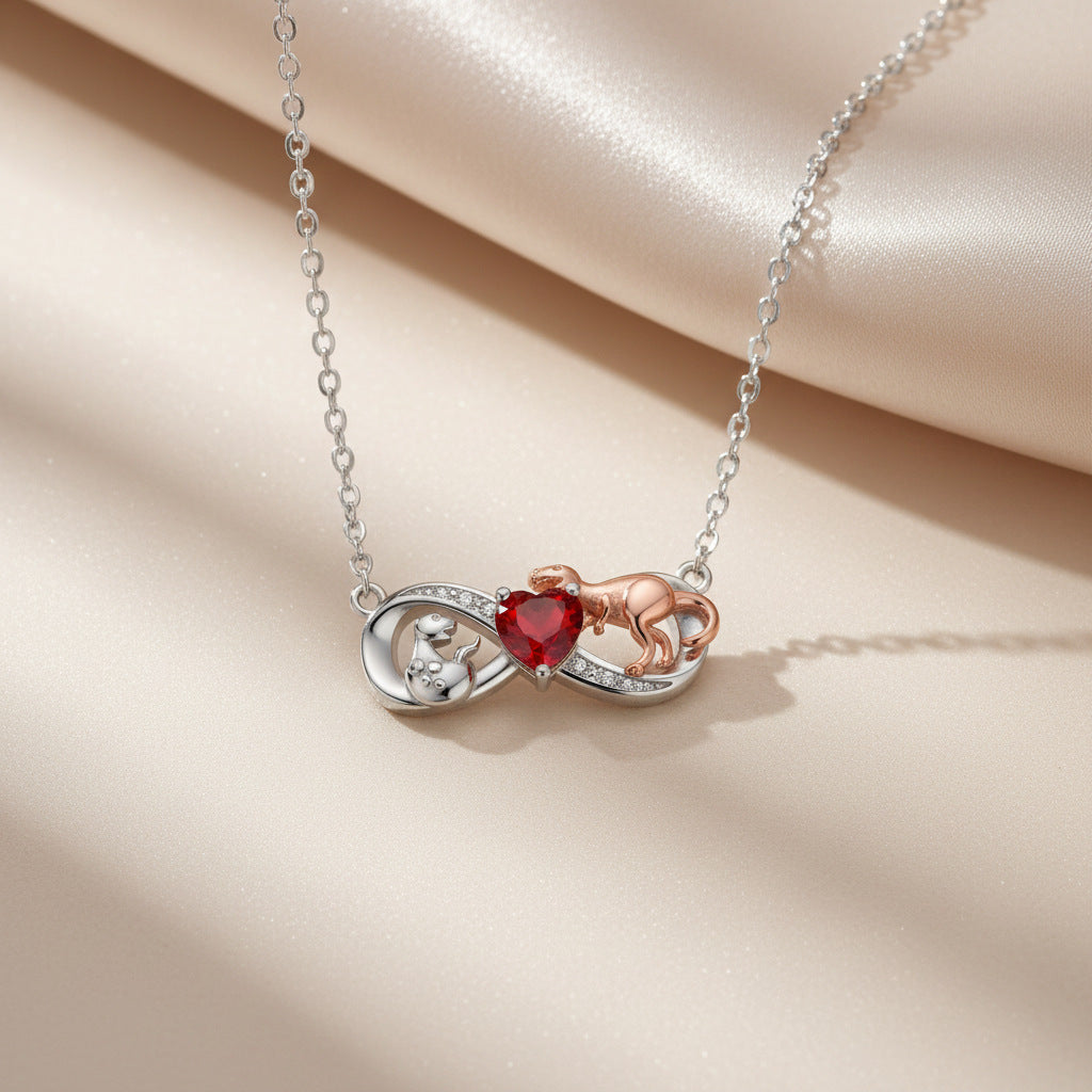 High-end Diamond-studded Necklace With A Side Chain That Wont Fade