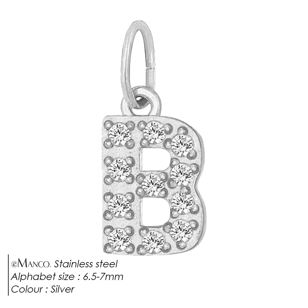 Diamond-encrusted Stainless Steel Jewelry Accessories Pendant