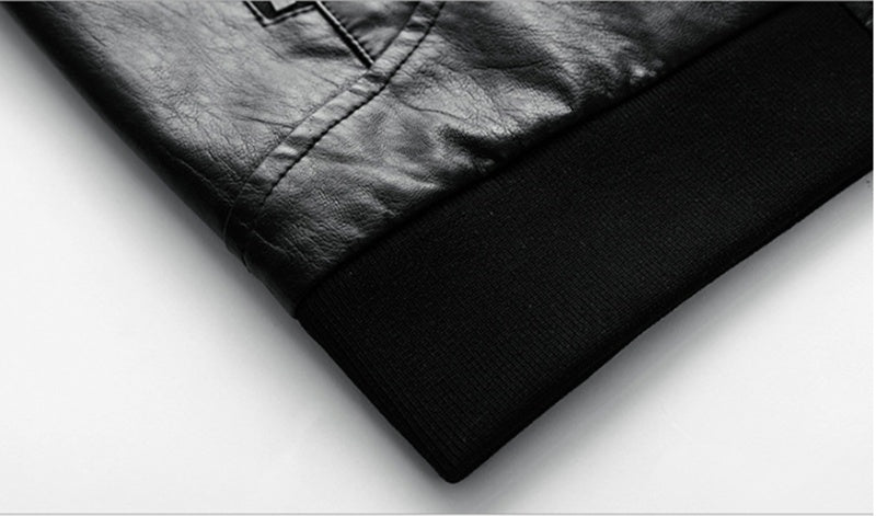 Spring And Autumn New Men's Washed PU Leather Jacket