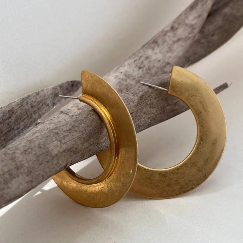 New Earrings Vintage Aged Bronze Earrings In A Sophisticated Gold Tone