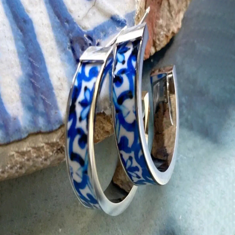 Womens Elegant Circular Earrings In Ancient Style