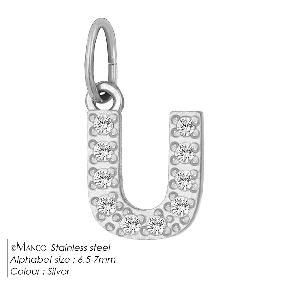 Diamond-encrusted Stainless Steel Jewelry Accessories Pendant