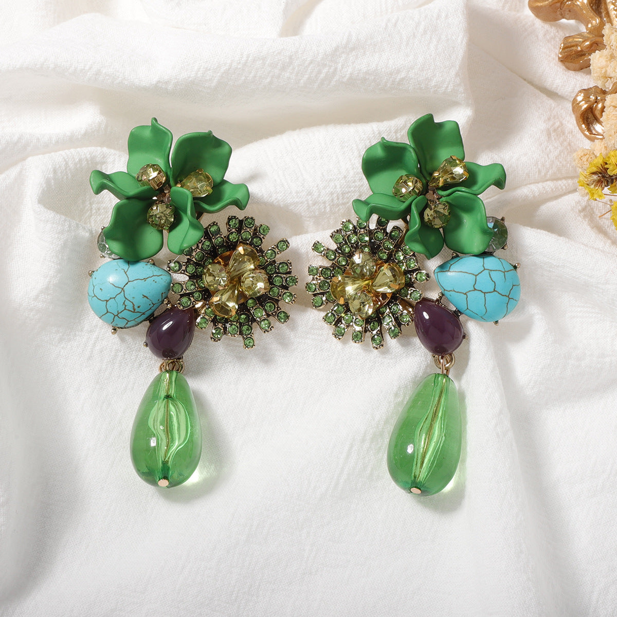 Womens Retro Bold Statement-Ready Long Earrings That Pair With Everything