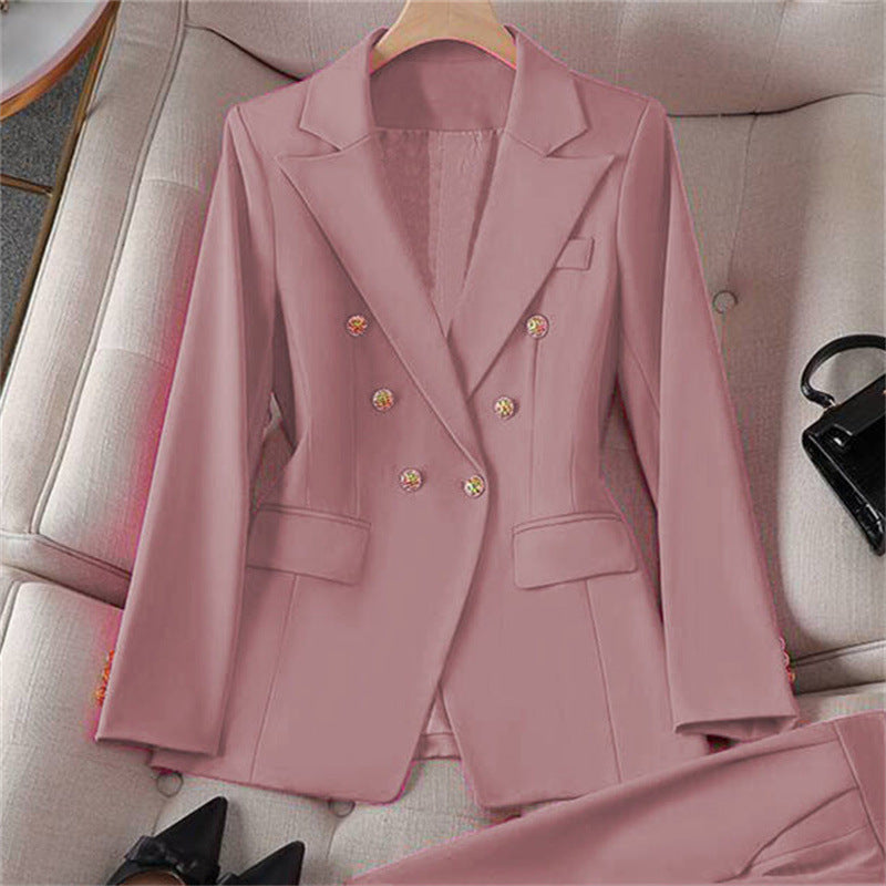 Small-sized Retro Suit Jacket Slim-fit Fashion Women's Casual Design Top Suit Jacket Set