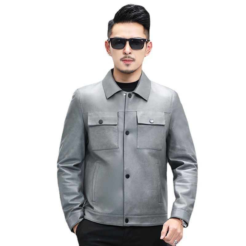 Men's Fashion Personality Leather Short Lapel