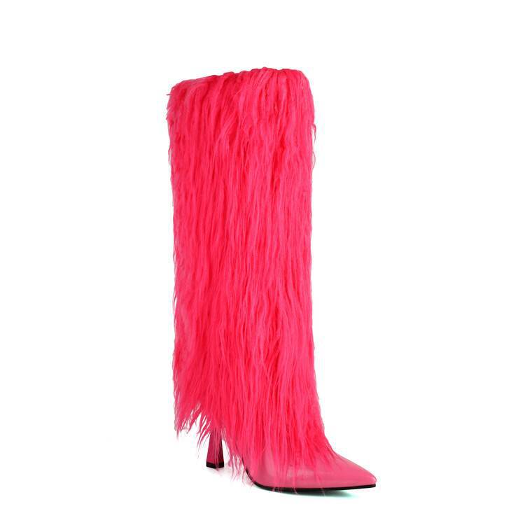Women's Boots With Tassels, Stiletto Heels And Pointed Toes Fashionable, Minimalist Long Boots