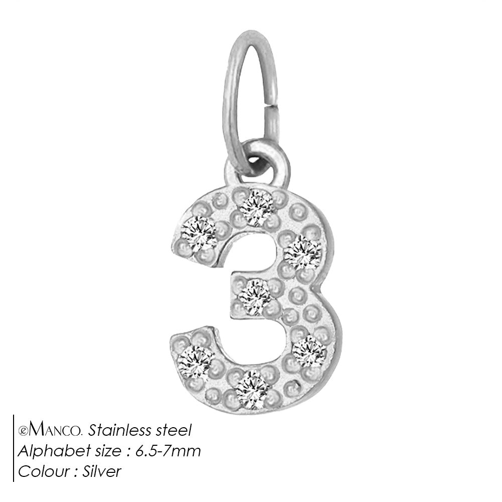Diamond-encrusted Stainless Steel Jewelry Accessories Pendant
