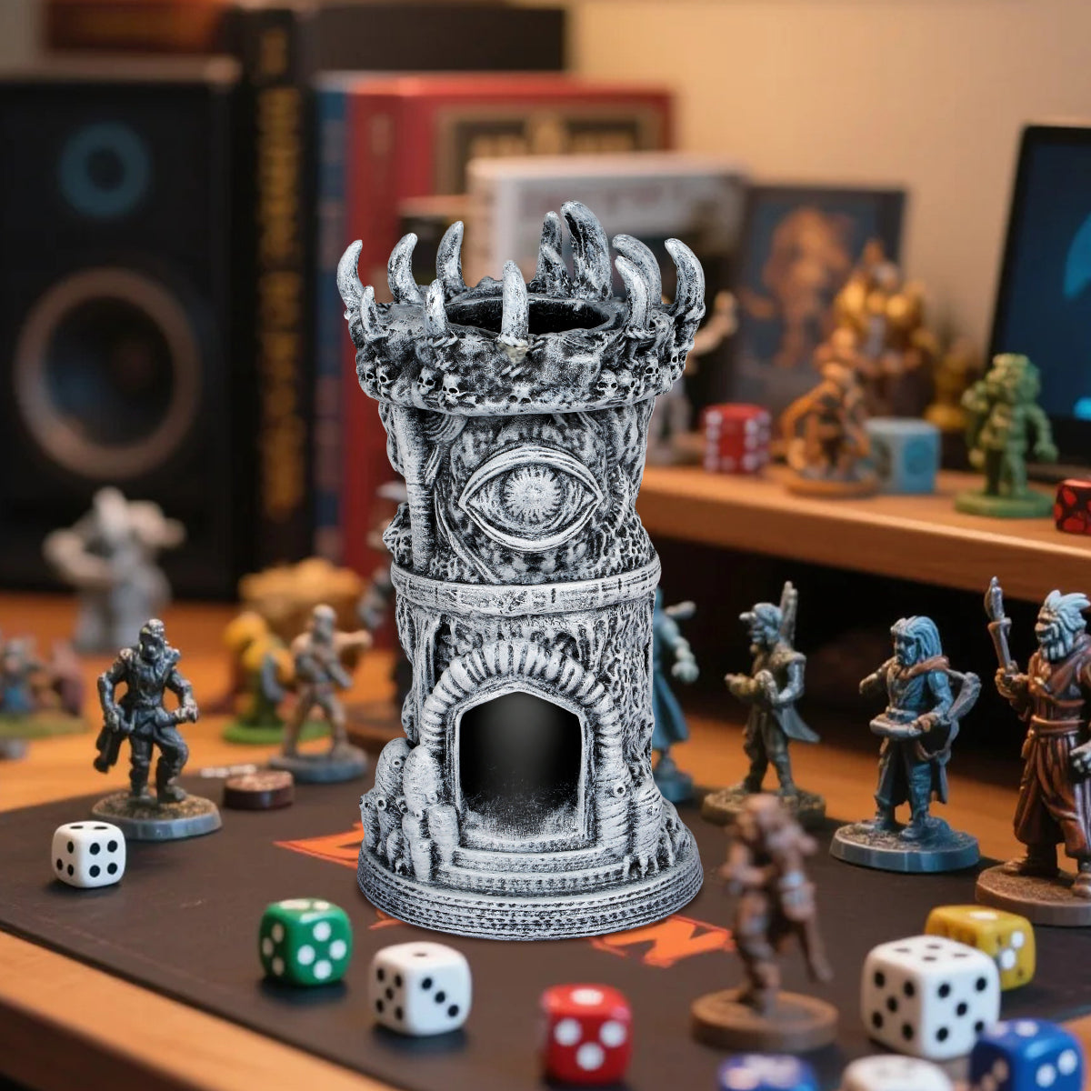 Fantasy - Themed Cyclops Beholder Dice Tower - Resin Craftsmanship, Perfect For Gaming Gatherings