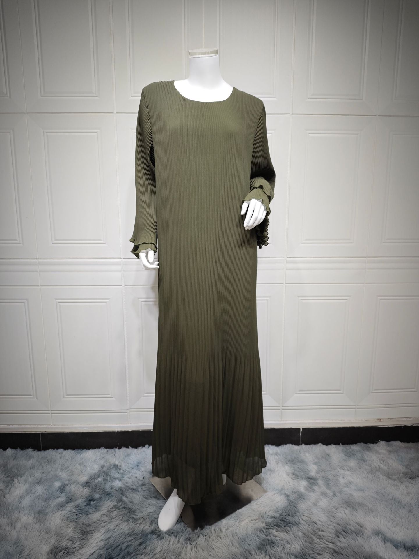Dubai Pullover Robe Chiffon Pleated Dress