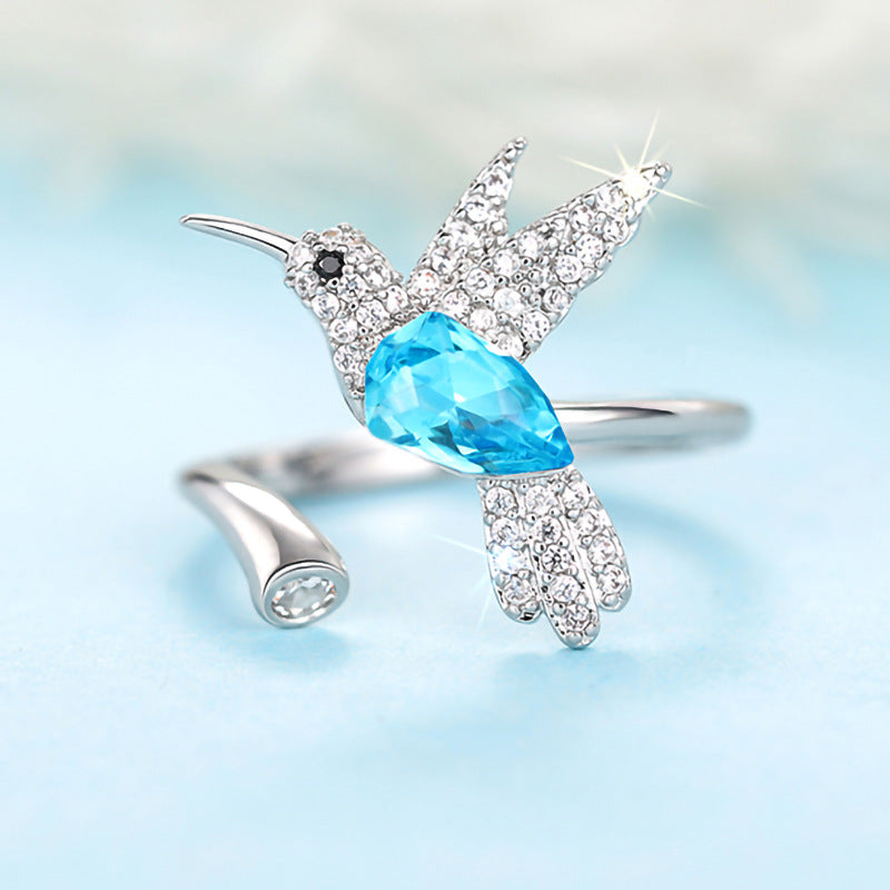 Stylish Adjustable Hummingbird Womens Ring