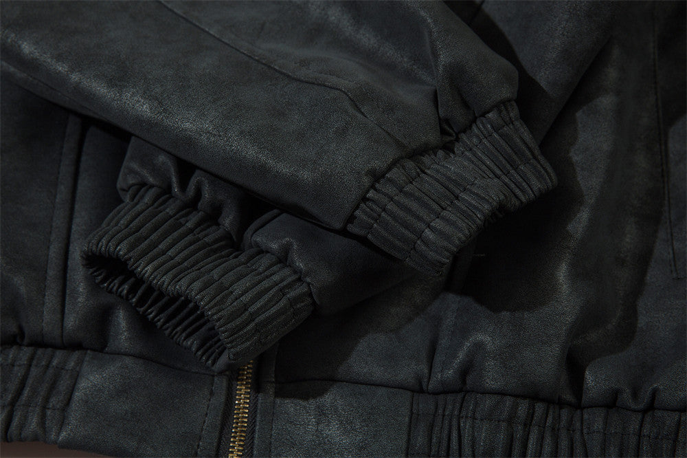 American Street Hip Hop Casual Flying Motorcycle PU Leather Jacket