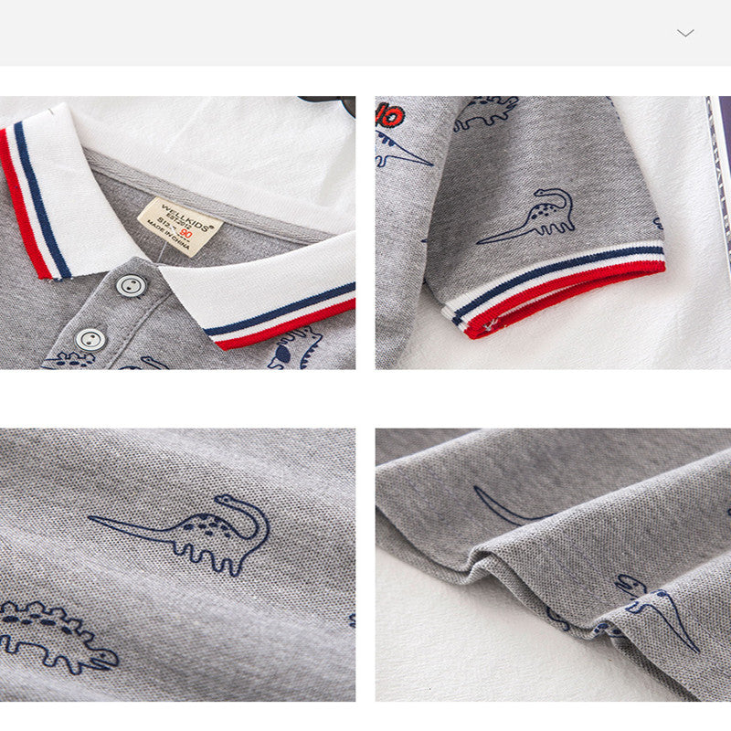 Summer Cartoon Animation Pattern Boy Casual Short Sleeve