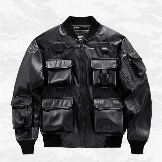 Leather Men's Functional Work Coat