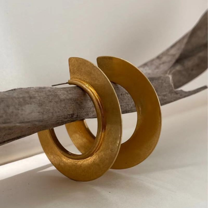 New Earrings Vintage Aged Bronze Earrings In A Sophisticated Gold Tone