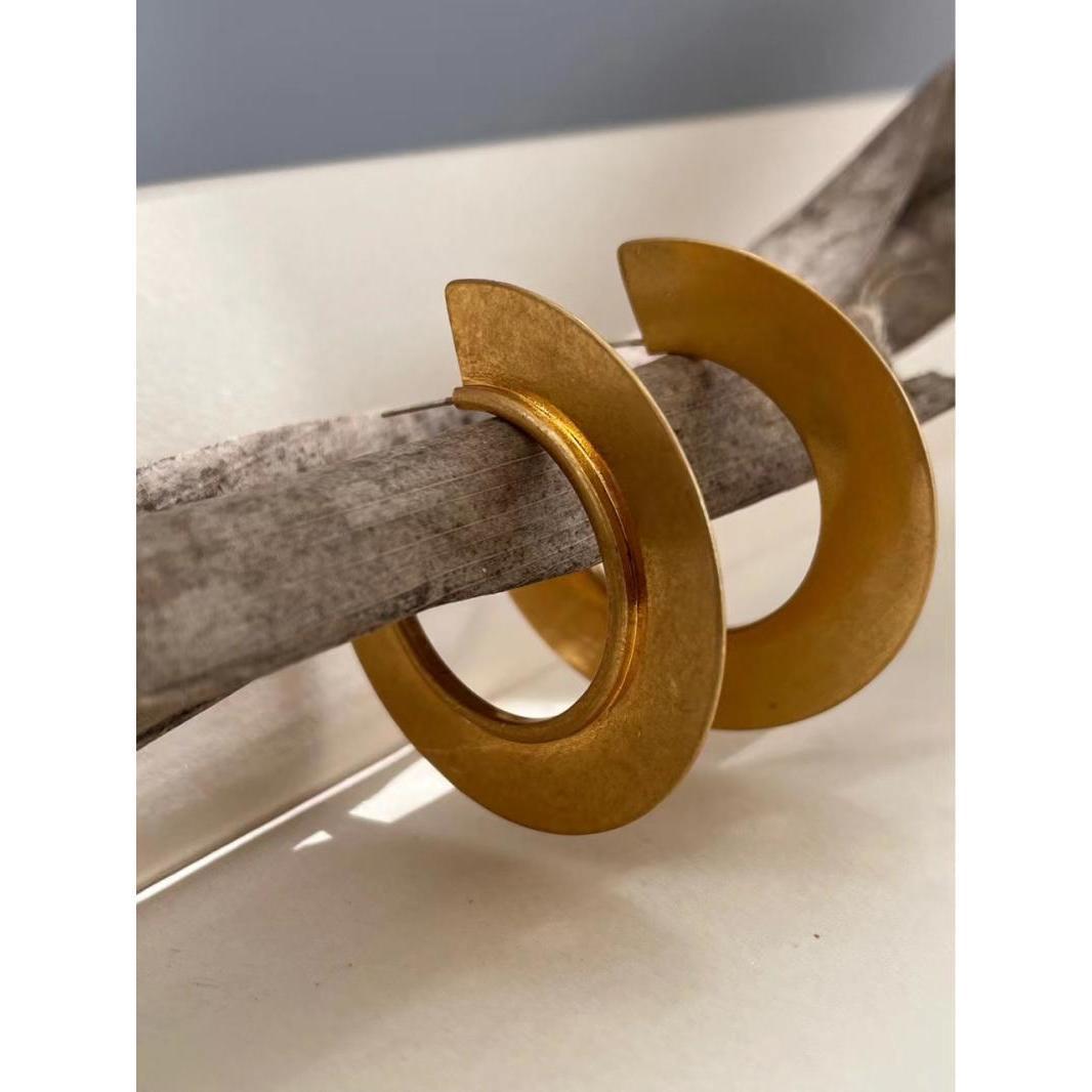 New Earrings Vintage Aged Bronze Earrings In A Sophisticated Gold Tone