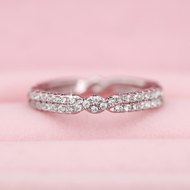Custom-designed Intricately Woven Micro-pave Ring With A Sophisticated