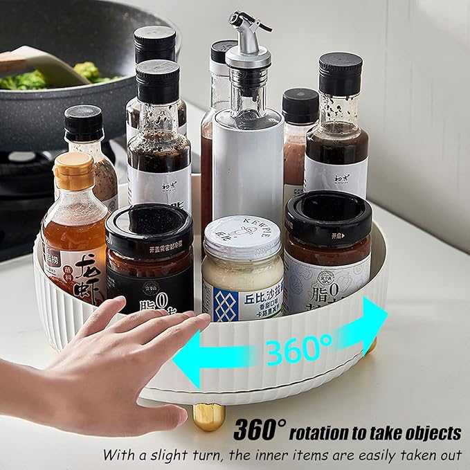 360° Rotating Spice Rack Organizer – Multi-Functional Lazy Susan for Kitchen