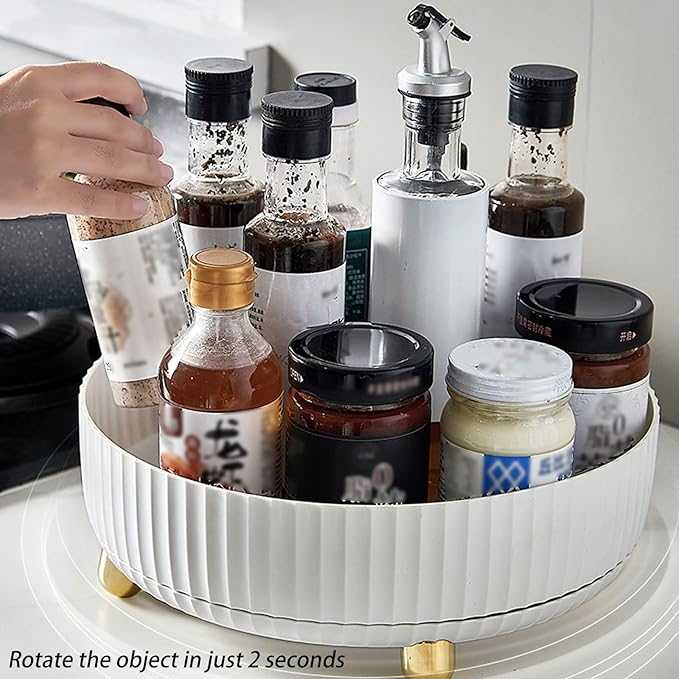 360° Rotating Spice Rack Organizer – Multi-Functional Lazy Susan for Kitchen