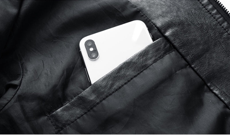 Spring And Autumn New Men's Washed PU Leather Jacket