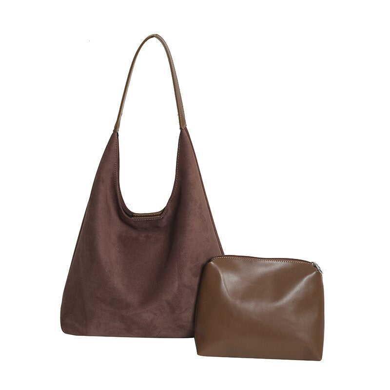 Retro Suede Versatile Tote Bag Matte For Women
