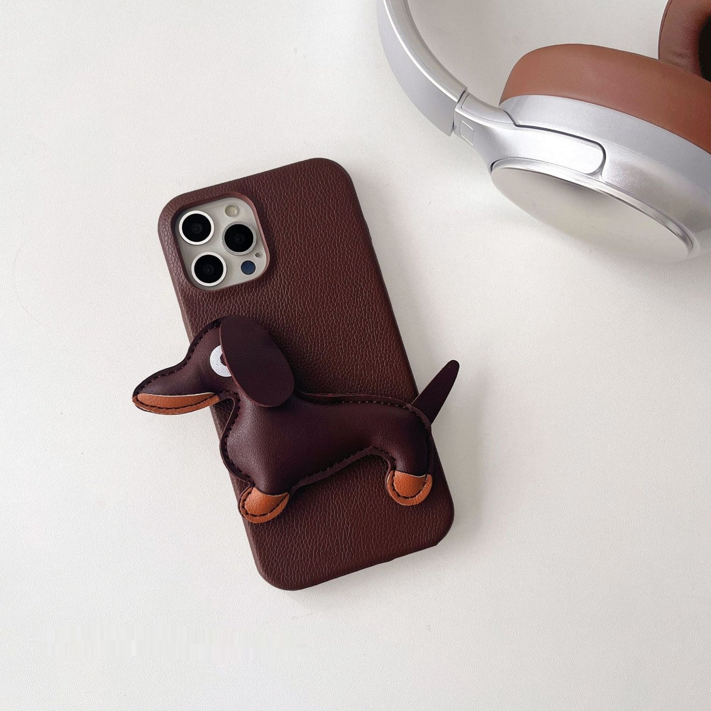 Creative Three-dimensional Leather Sausage Dog Phone Case