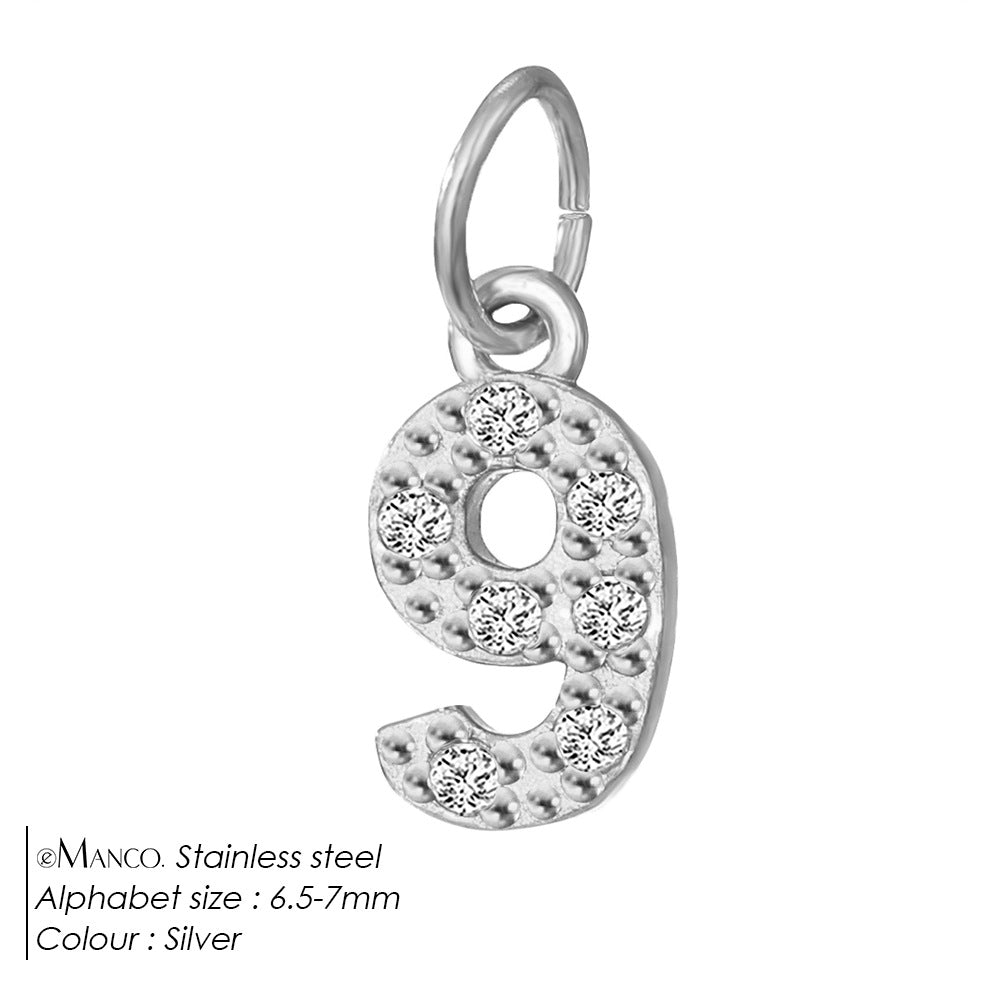 Diamond-encrusted Stainless Steel Jewelry Accessories Pendant