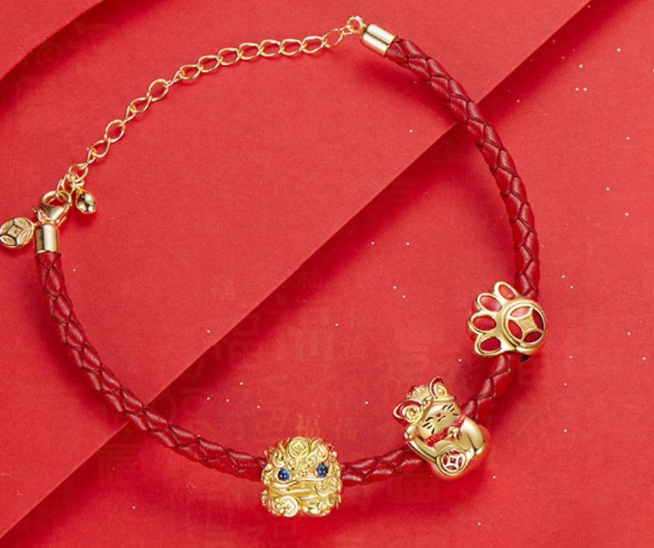 New Year Red Rope Leather Rope Carrying Strap