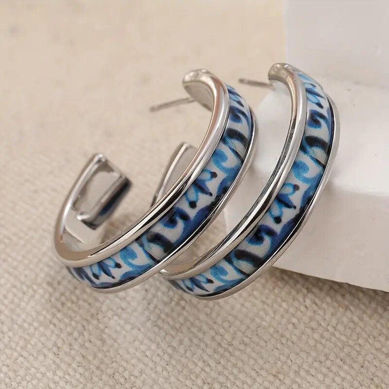 Womens Elegant Circular Earrings In Ancient Style