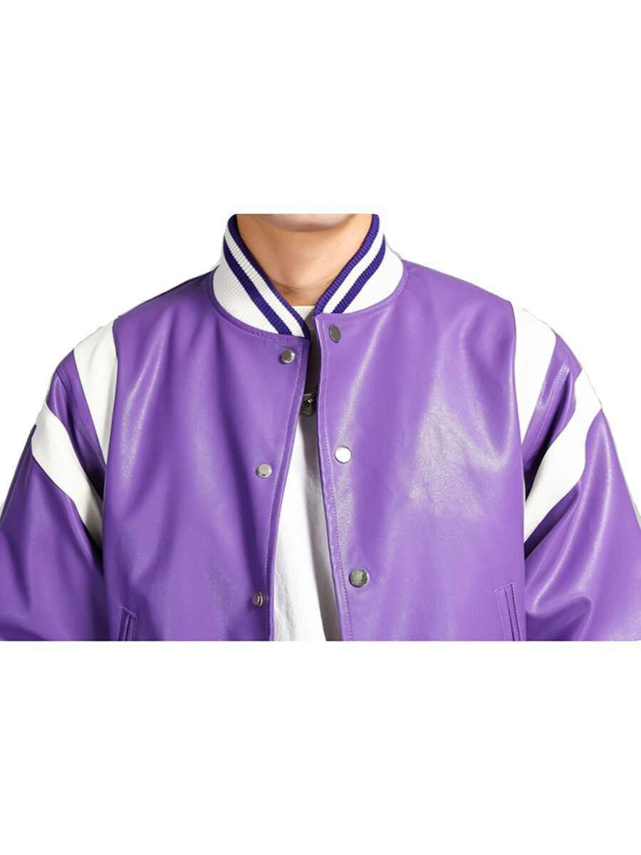 Fashion Colorblock American Biker's Leather Jacket