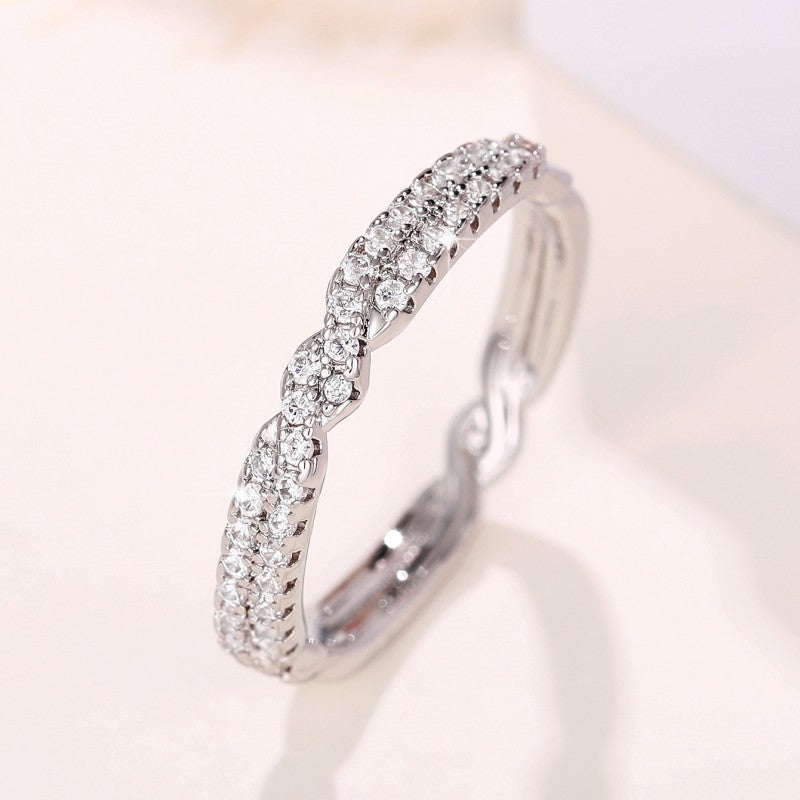 Custom-designed Intricately Woven Micro-pave Ring With A Sophisticated