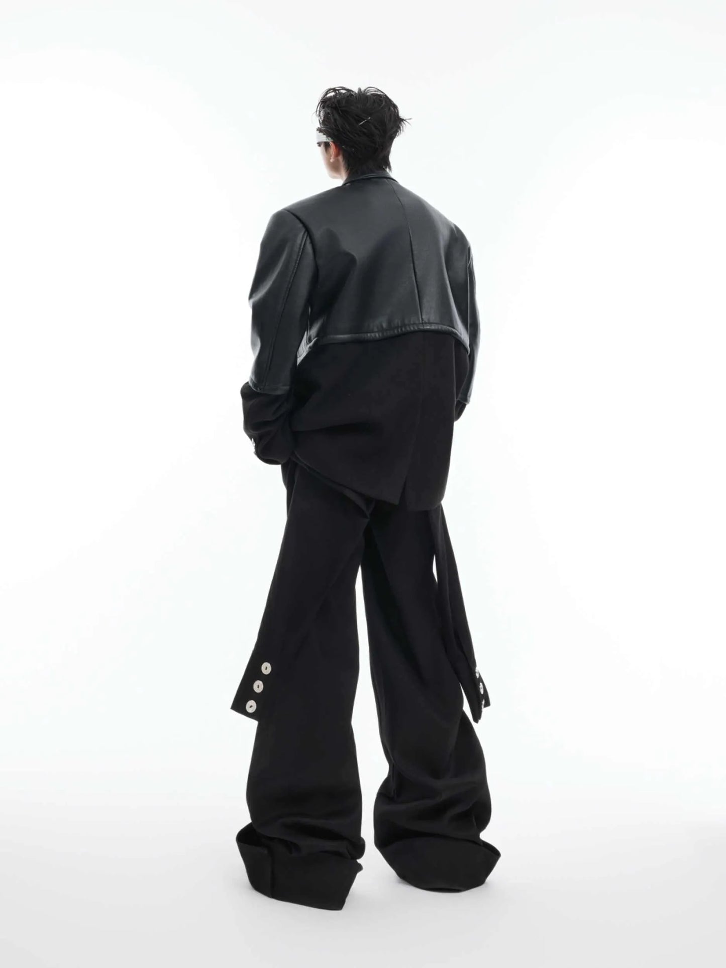 Stitching Design Leather Suit Jacket