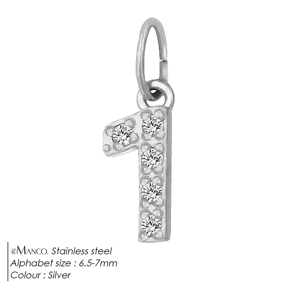 Diamond-encrusted Stainless Steel Jewelry Accessories Pendant