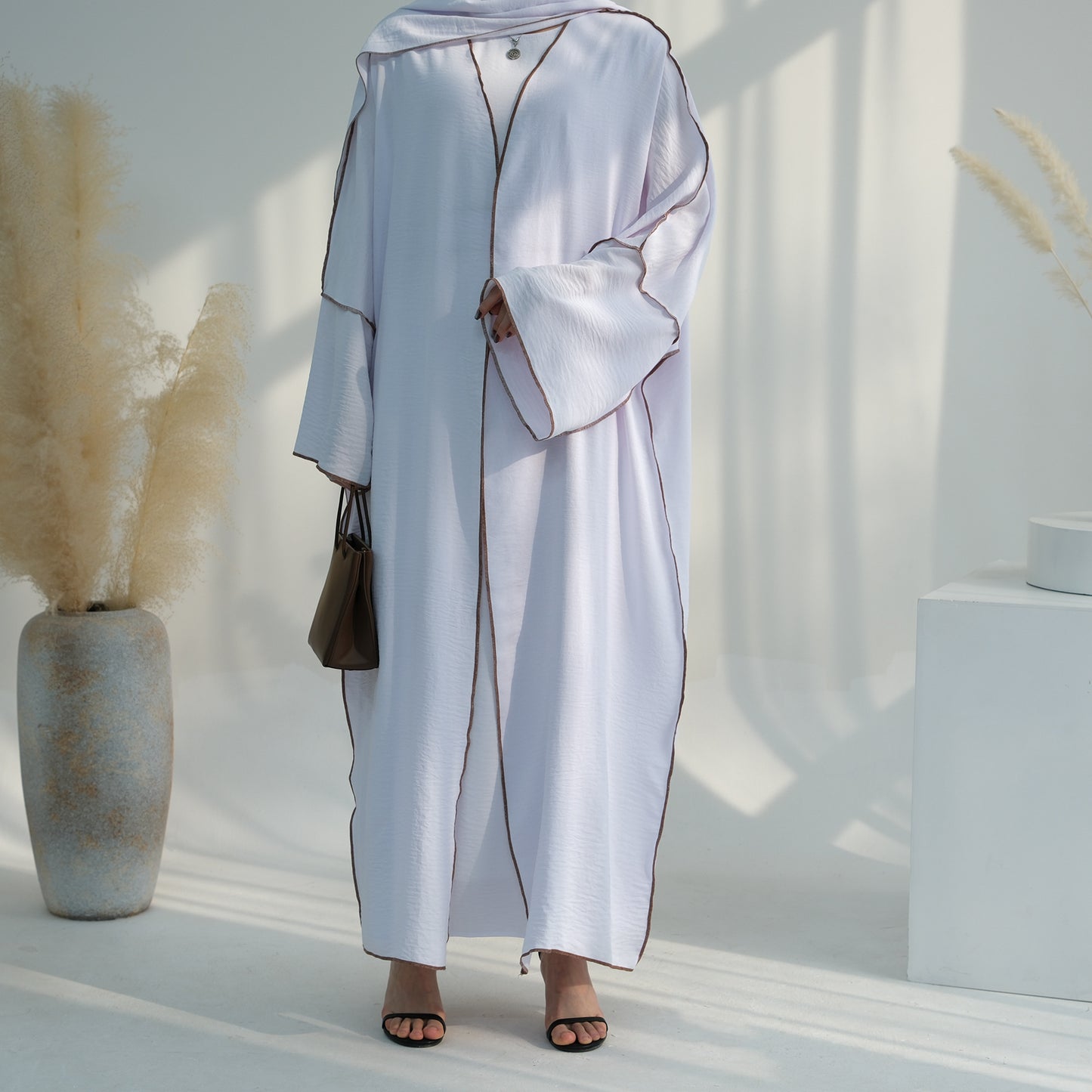 Dubai Solid Color Hook Cardigan Gown