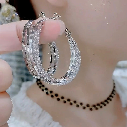 Womens Sparkling Diamond Fashion All-match Trendy Ear Clips Elegant Earrings