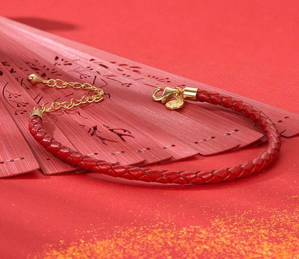 New Year Red Rope Leather Rope Carrying Strap