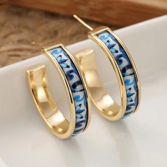 Womens Elegant Circular Earrings In Ancient Style