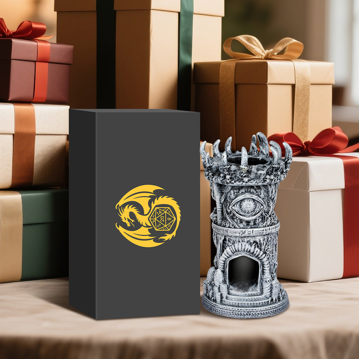 Fantasy - Themed Cyclops Beholder Dice Tower - Resin Craftsmanship, Perfect For Gaming Gatherings