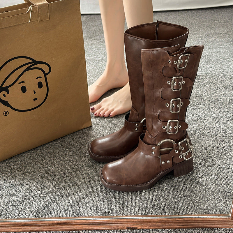 New Autumnwinter Leather Western Cowboy Boots