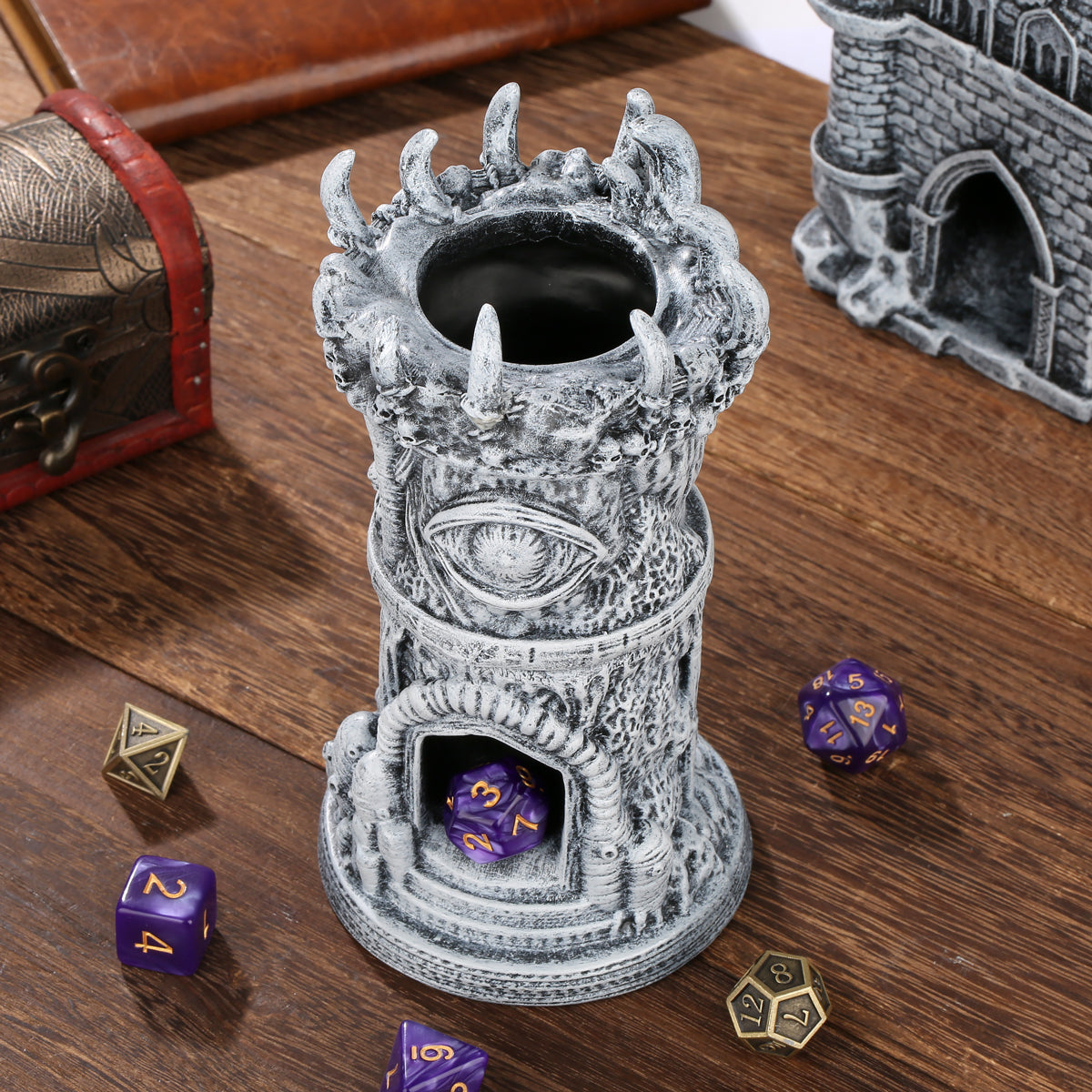 Fantasy - Themed Cyclops Beholder Dice Tower - Resin Craftsmanship, Perfect For Gaming Gatherings