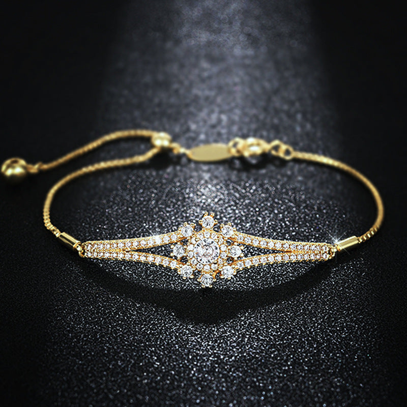 Gentle Romantic Womens Snowflake Bracelet With A Sweet Chic Design And A Dazzling Eye-catching Finish