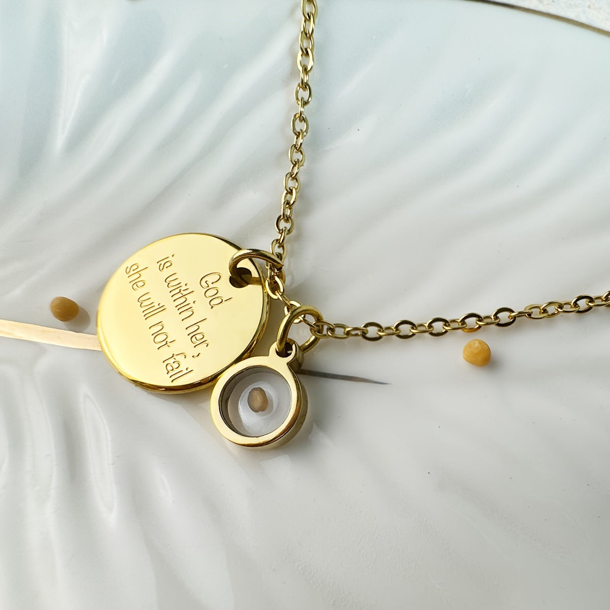 Mustard Seed Pendant Faith-Boosting Wish-Granting Necklace